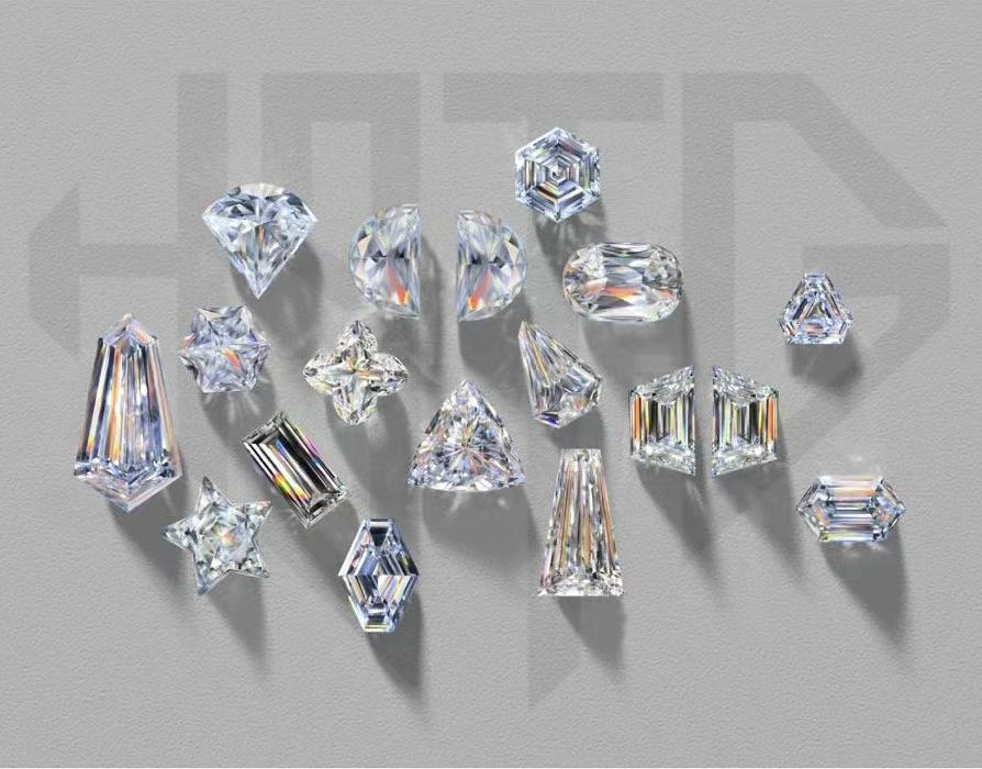 Lab grown loose diamonds in different shapes and cuts