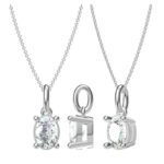 O90I (T90B) 4-Prong Oval Pendant - 3