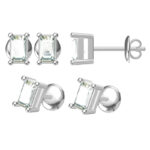 S90K (T90D) Emerald Stud Earrings with Pendant - 3