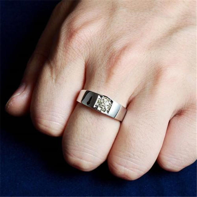 men's diamond ring square setting lab grown diamond ring for men